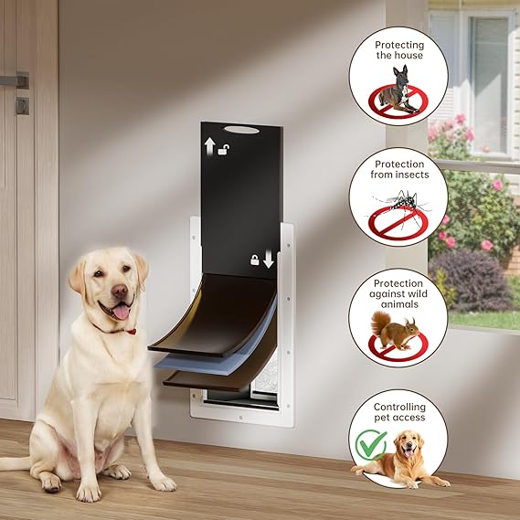 3-Flap Dog Door – Large Pet Door for Wall Installation